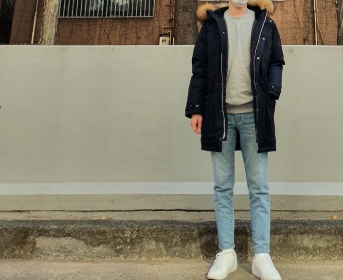  남자겨울코디블랙파카코디