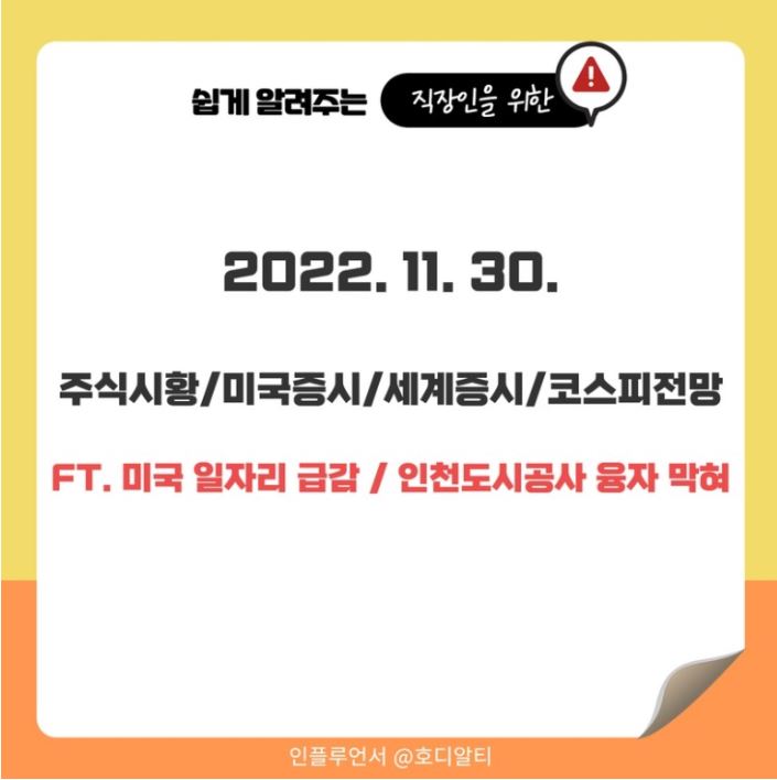  2022.11.30 국내외 주식 시장 현황과 코스피 전망 알아보기!