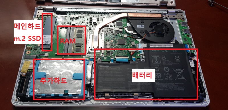  [ASUS] S530FN 노트북 뒷판 여는 방법, 업그레이드 체크하기