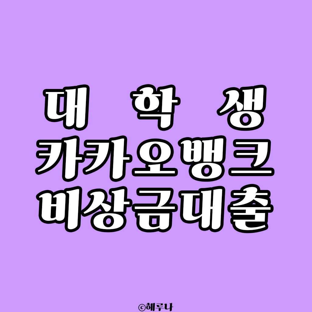  대학생 카카오뱅크 비상금대출 승인 후기