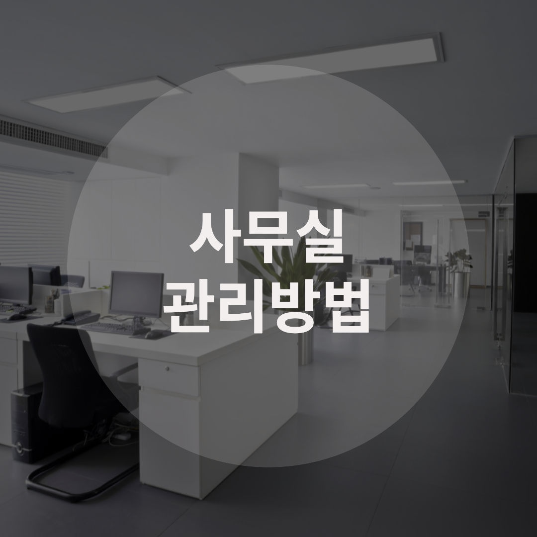  사무실 환경을 청결하게 관리하는 방법