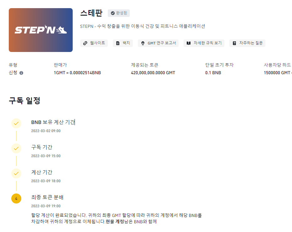  M2E 프로젝트 스테픈 코인 ( STEPN / GMT ) 하락 이유