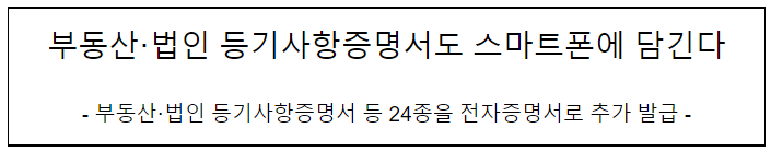 부동산·법인 등기사항증명서도 스마트폰에 담긴다