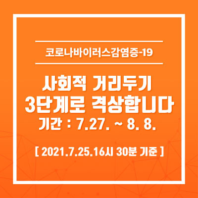  광주광역시, 거리두기 3단계 (7.27~8.8)