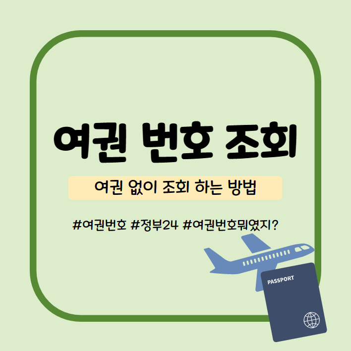  여권 없이 여권 발급 조회 하는 방법 (여권 번호 확인)