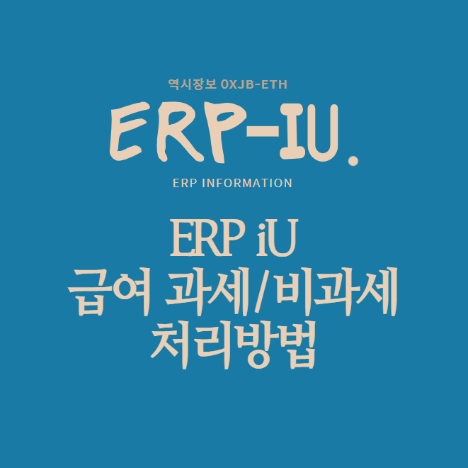  [더존 ERP-iU] 급여 항목 과세, 비과세 처리 방법