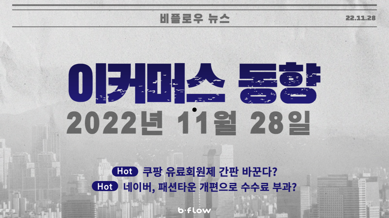  [데일리 이커머스 뉴스] 22.11.28 이커머스 동향 한 눈에 보기!