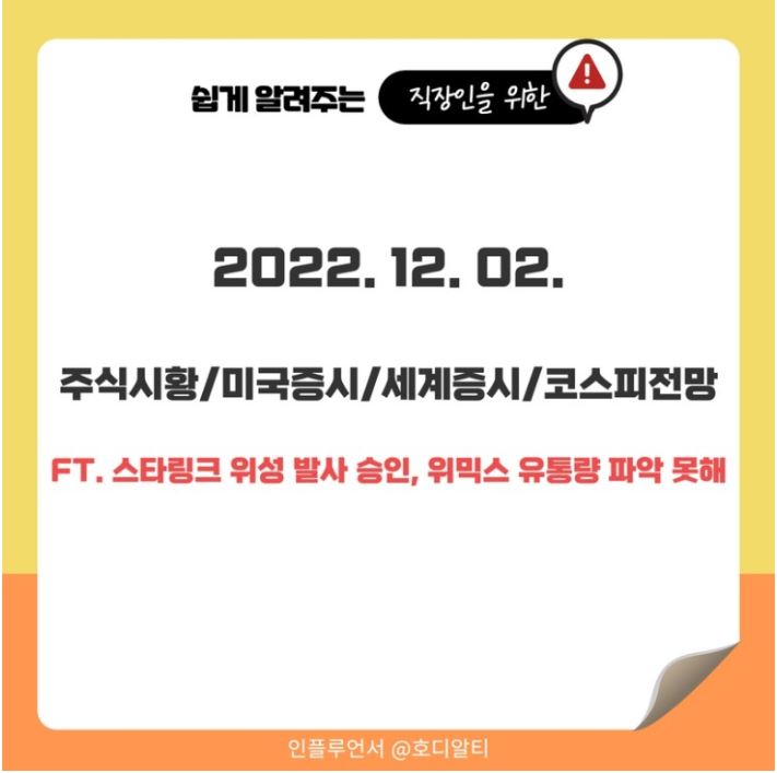  2022.12.02 국내외 주식 시장 현황과 코스피전망 알아보기!