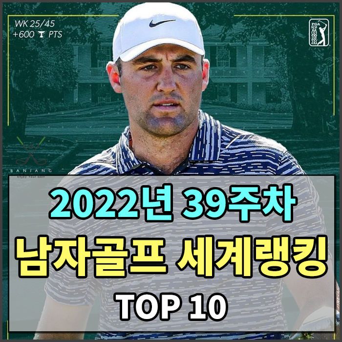  2022년 39주차 남자골프세계랭킹 TOP 10 알아보기 - PGA투어 랭킹,남자골프세계랭킹 , 남자골프랭킹 알아보기
