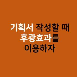  기획, 제안서를 작성할 때 후광효과를 이용하자
