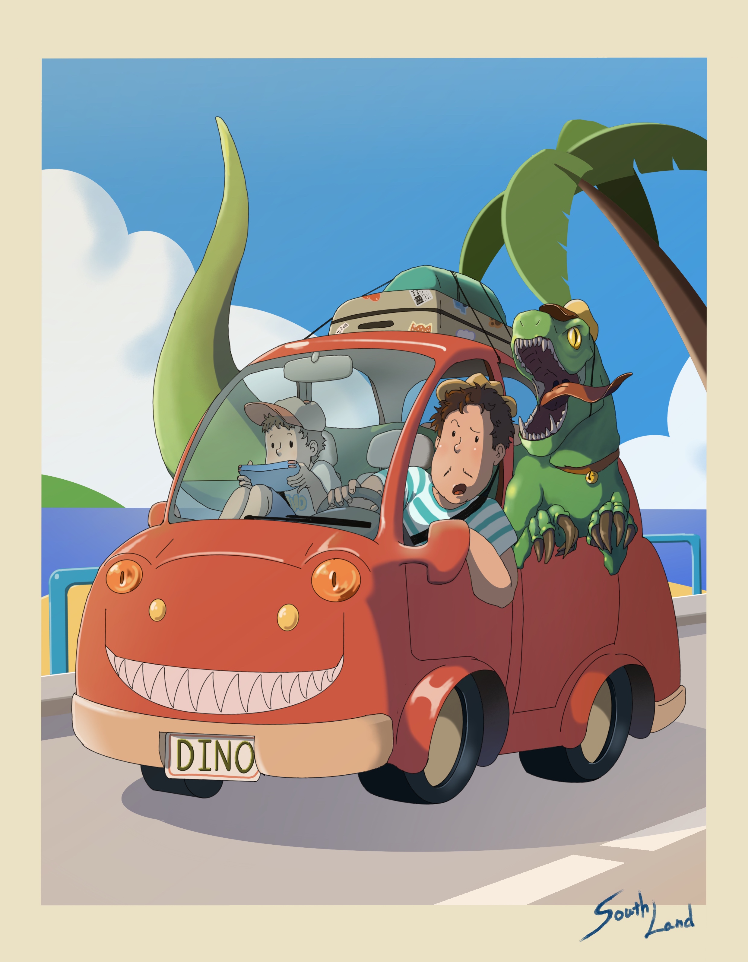  티노의 바캉스 / Tino's Vacation [ 그림 / 일러스트 / 디지털 드로잉 / 아이패드 / Illustration / Digital Drawing / Procreate ]