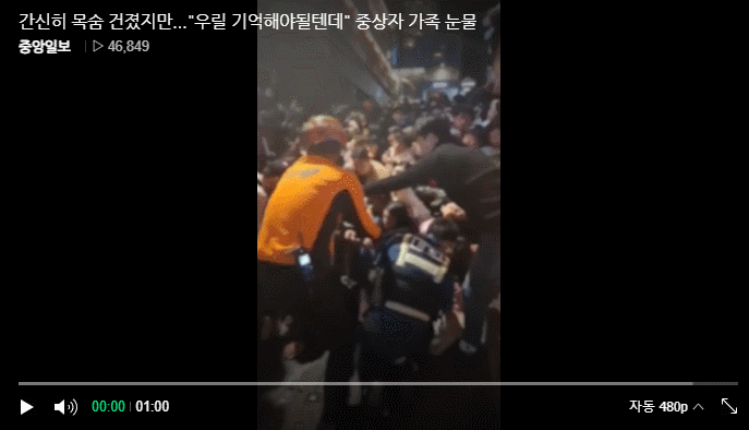  할로윈 이태원참사 압사 서서 사망한 사람까지 뒤로가 밀어로 와전 악몽의할로윈데이