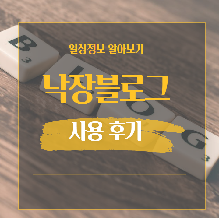  낙장블로그 발견 후 3개 운영 개인적인 후기