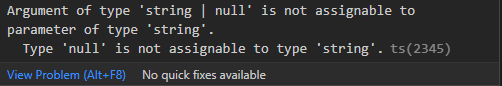 [TypeScript] localStorage에서 데이터를 불러올 때 타입 에러 해결하는 법 (Argument of type 'string | null' is not assignable to parameter of type 'string'. Type 'null' is not assignable to type 'string'.)