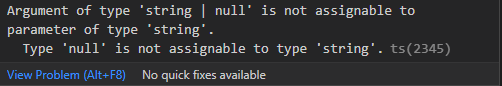  [TypeScript] localStorage에서 데이터를 불러올 때 타입 에러 해결하는 법 (Argument of type 'string | null' is not assignable to parameter of type 'string'. Type 'null' is not assignable to type 'string'.)