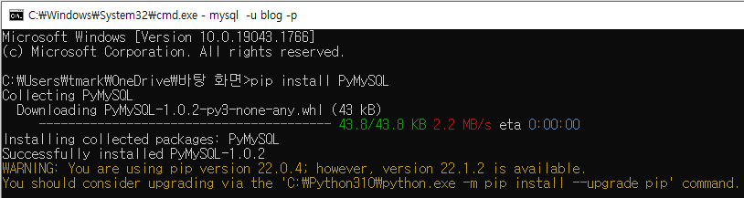 [Flask] 파이썬에서 db연결, PyMySQL
