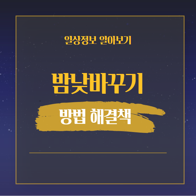  밤낮 바꾸는 법 연구결과 기반으로 효과봤네요 (추천!)