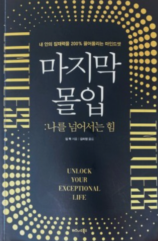  마지막 몰입 줄거리 저자소개 느낀점