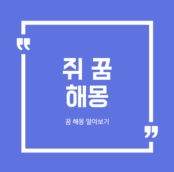  쥐 꿈 해몽 해석 대표적인 19가지 모음