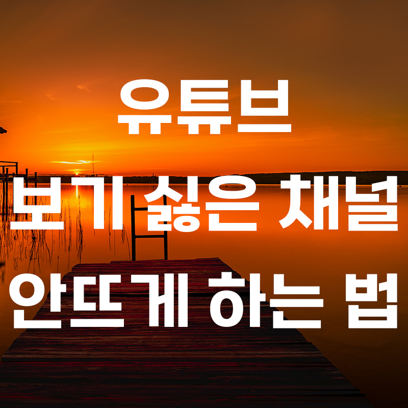  유튜브 영상 채널 차단하는 방법 _ 유튜브 보기 싫은 채널 안뜨게 하는 방법