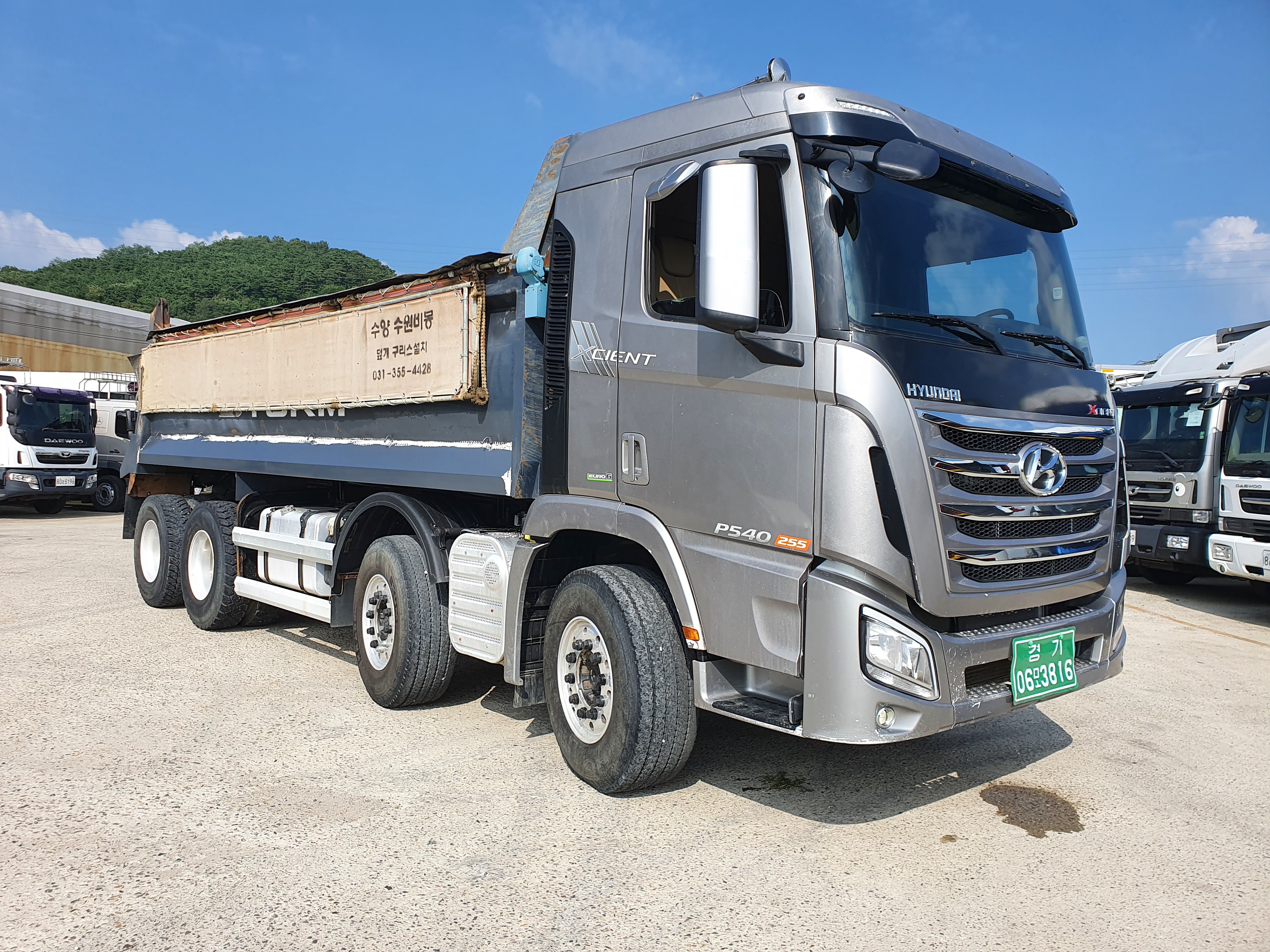  엑시언트 앞사발이 중기덤프엑시언트 25.5톤 18년5월 53,418Km 오토 리타더 자동덮개상태최상특트럭