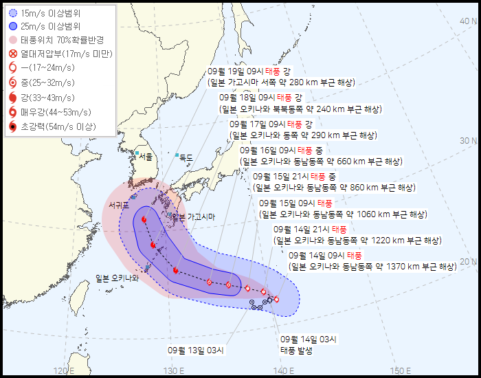  태풍 또 온다…제14호 태풍 ‘난마돌’ 19일 제주 해상 접근