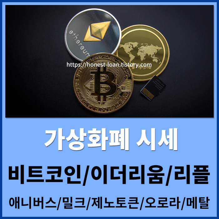 [2021.02.25] 오늘의 가상화폐 시세 [비트코인시세/이더리움시세/리플시세/애니버스시세/밀크시세/제노토큰시세/오로라시세/메탈시세]