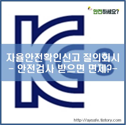  [자율안전확인신고 질의회시]  안전검사 받았으면 자율안전확인신고 면제?