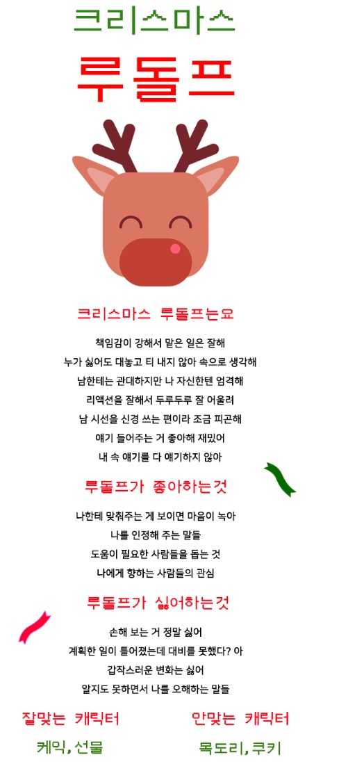  크리스마스 MBTI 나는 루돌프