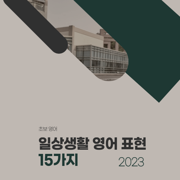  [초보 영어] 일상생활에서 자주 쓰는 영어 표현 15가지