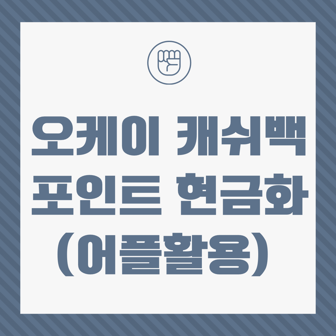  OK캐쉬백 앱(오케이캐쉬백 어플)으로 포인트 현금으로 전환하기