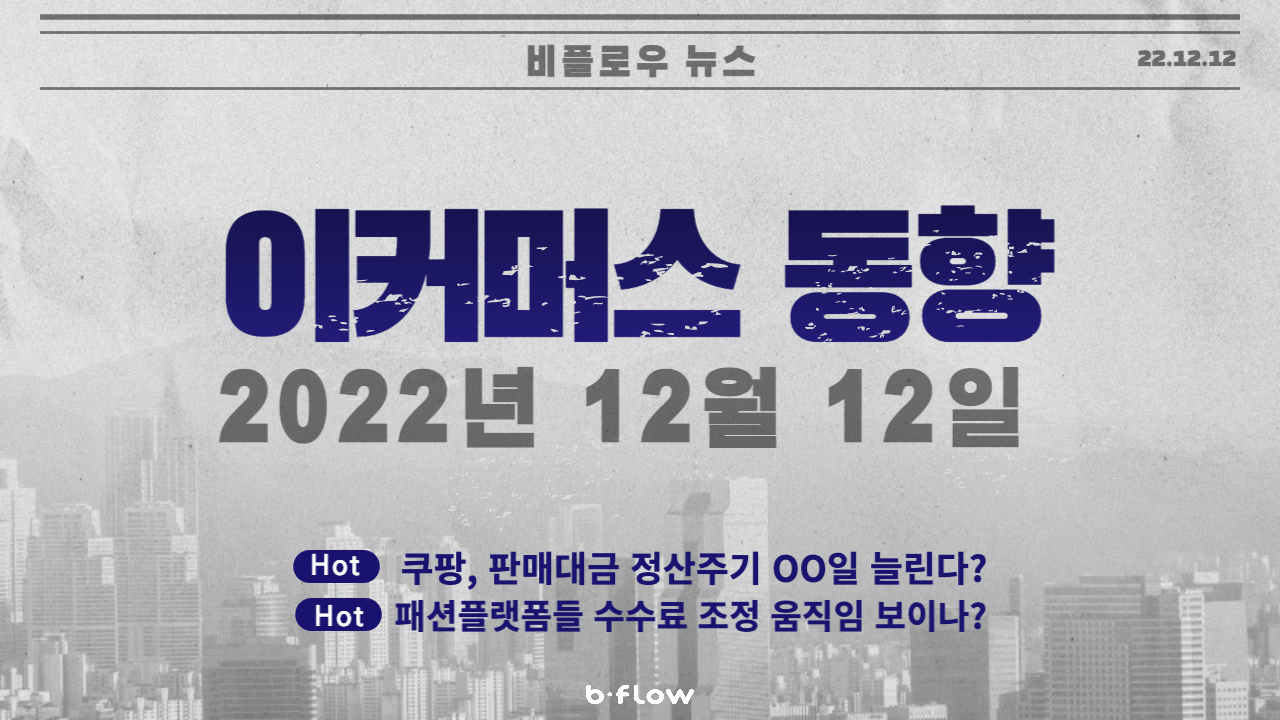 [데일리 이커머스 뉴스] 22.12.12 이커머스 동향 한 눈에 보기!