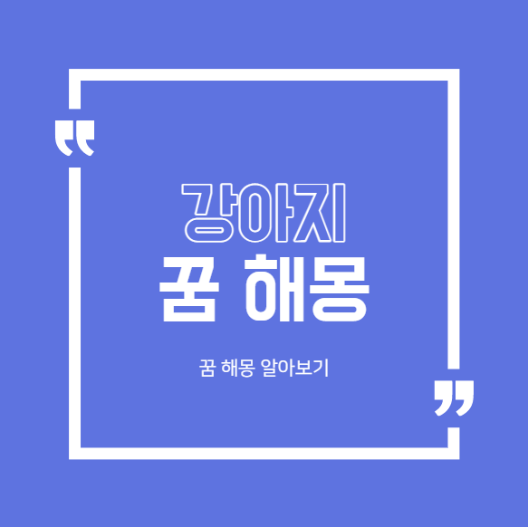  강아지 꿈 해몽 31가지