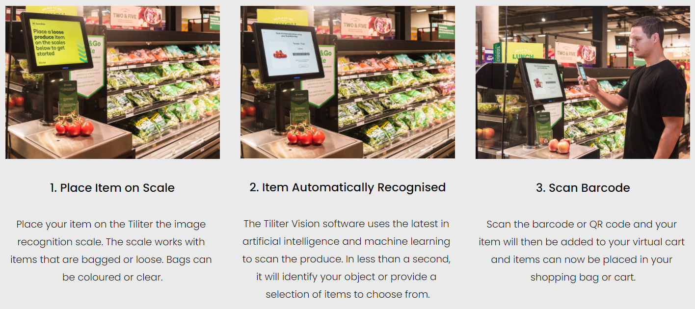 Tiliter Scan&Go Scale, 식료품 매장에서의 무인 시스템