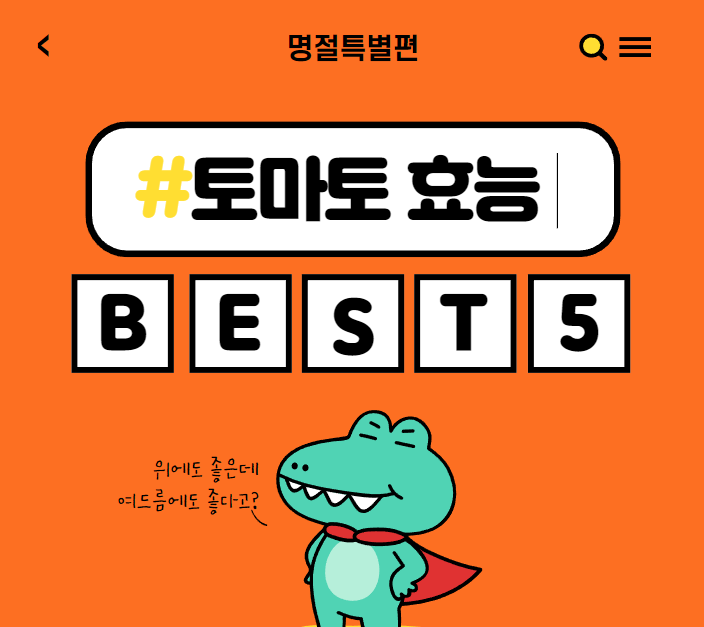  토마토 효능 BEST5를 한번에 알아보자!