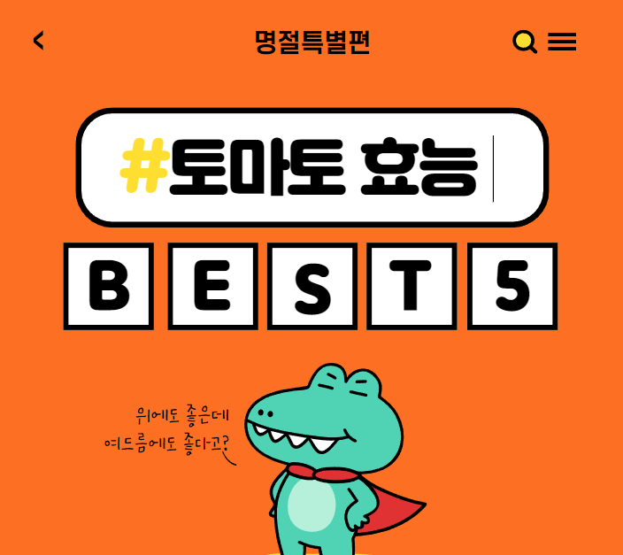 토마토 효능 BEST5를 한번에 알아보자!