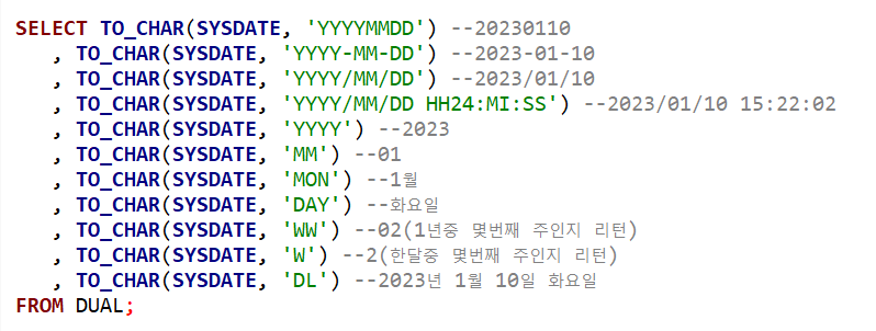  [Oracle] 날짜 포맷 TO_CHAR