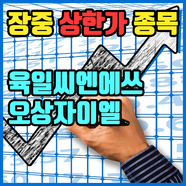 [04.20] 장중 상한가 종목 - 육일씨엔에쓰/오상자이엘 상한가 이유는???