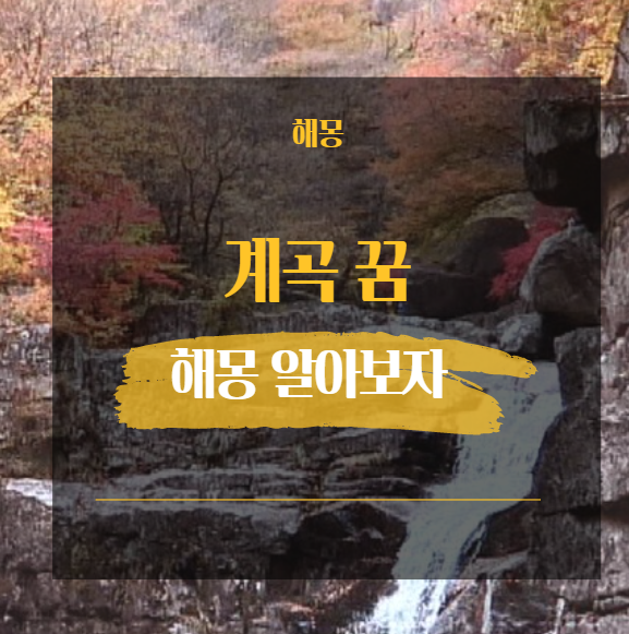 계곡 꿈 해몽 모음 48가지 이야기