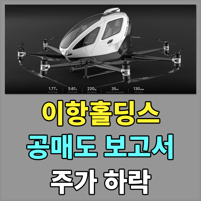  [나스닥상장사] 이항홀딩스 공매도 보고서 주가 하락 시가총액은?? 이항홀딩스 드론택시