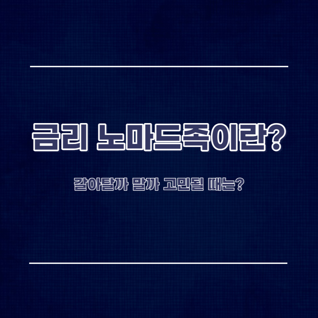  금리 노마드족이란? (갈아탈까, 말까?)