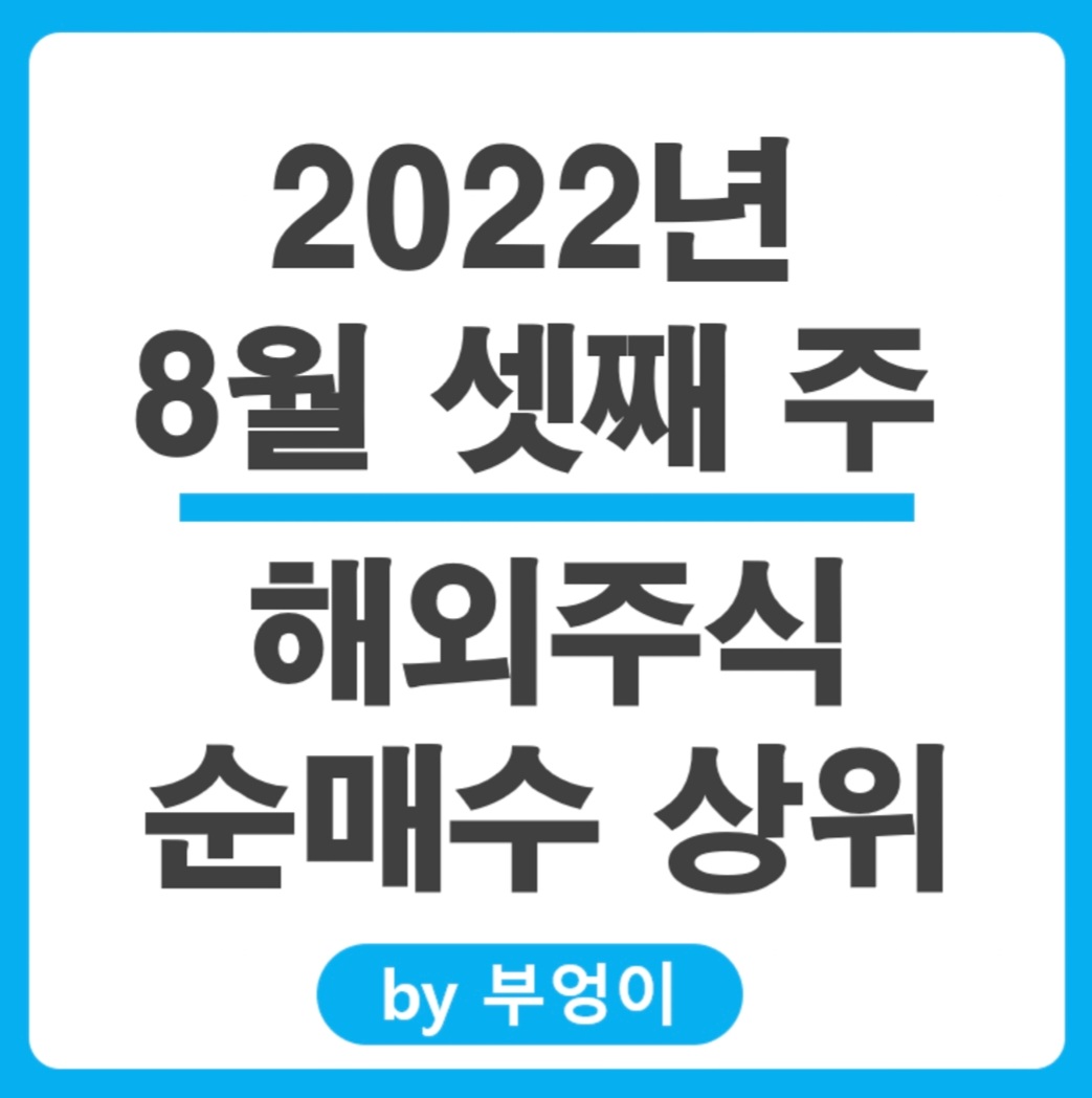  [8월 셋째 주] 해외 순매수 상위 주식