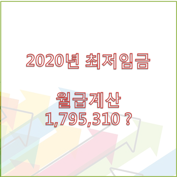  2020년 최저임금 월급 1,795,310원 어떻게 계산한건가?