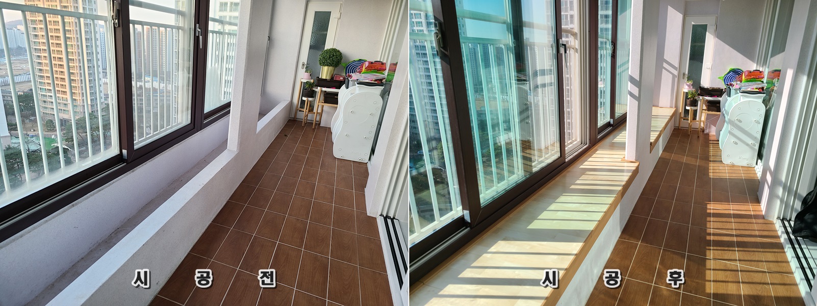  동탄 푸른마을 두산위브아파트 베란다 화단덮개 툇마루 베란다수납 화단활용 화단데크 화단철거 필앤드필 베란다전문업체