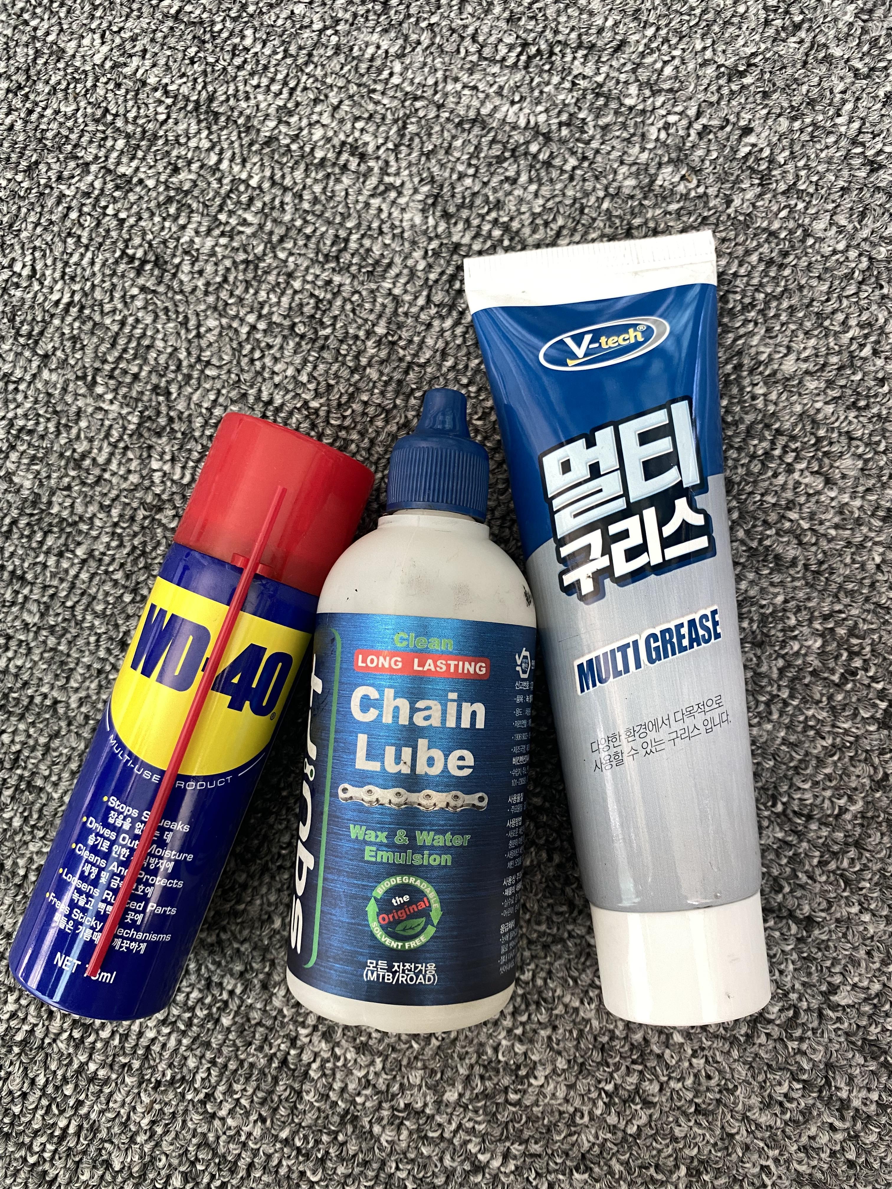  자전거 체인 청소 후 건식오일 바르기