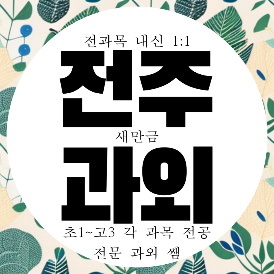  동전주 고등 수학 과외 중등 전주 중앙여고 영어 과외 내신 전문 영수 과학 국어 전과목