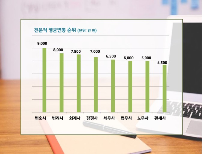  전문직 연봉 순위