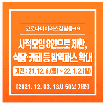  광주광역시, 코로나19 방역 강화 조치 (21.12.06~22.01.02)