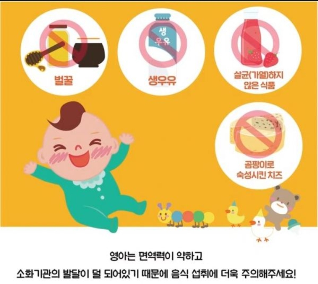  돌 전 아기들, 이 음식은 피하세요