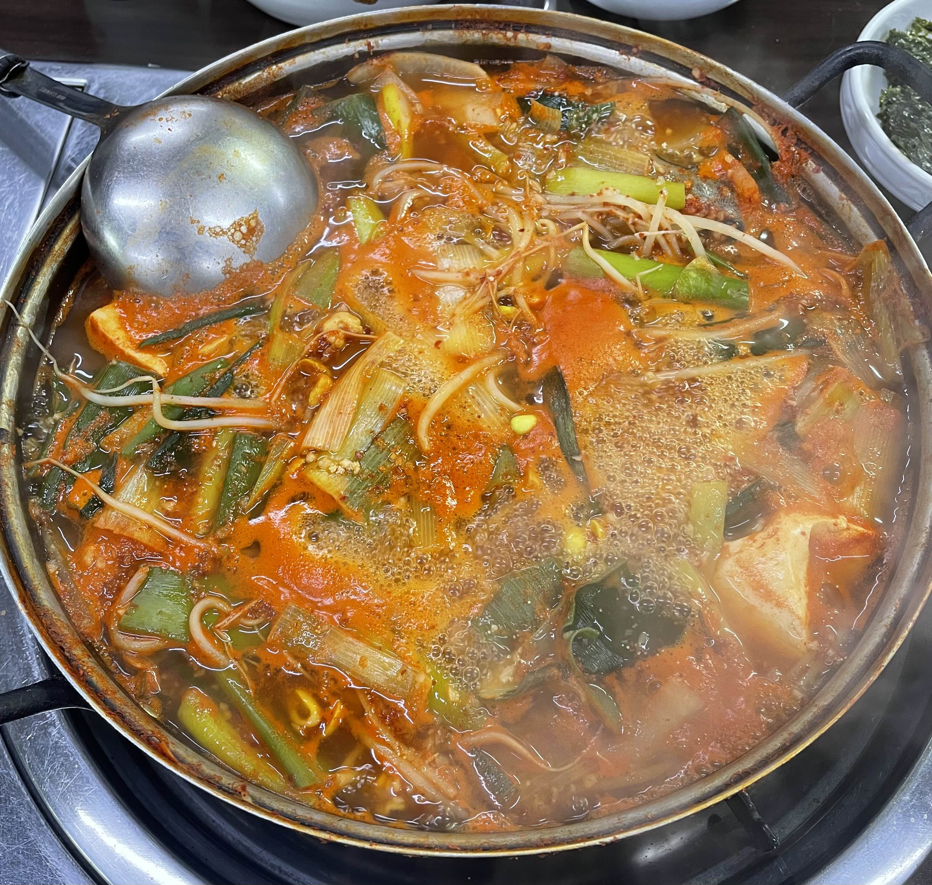  천안 서북구 성거 얼큰한 생태찌개 맛집 '오목 식당'